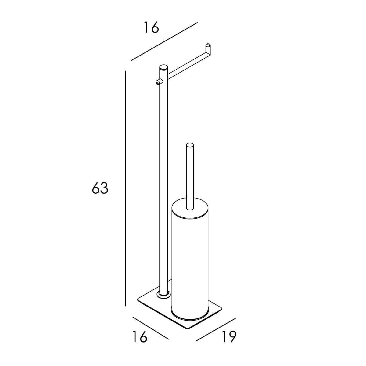 Portarrollos con escobillero acabado cromo - Imagen 2