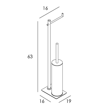 Portarrollos con escobillero acabado cromo - Imagen 2