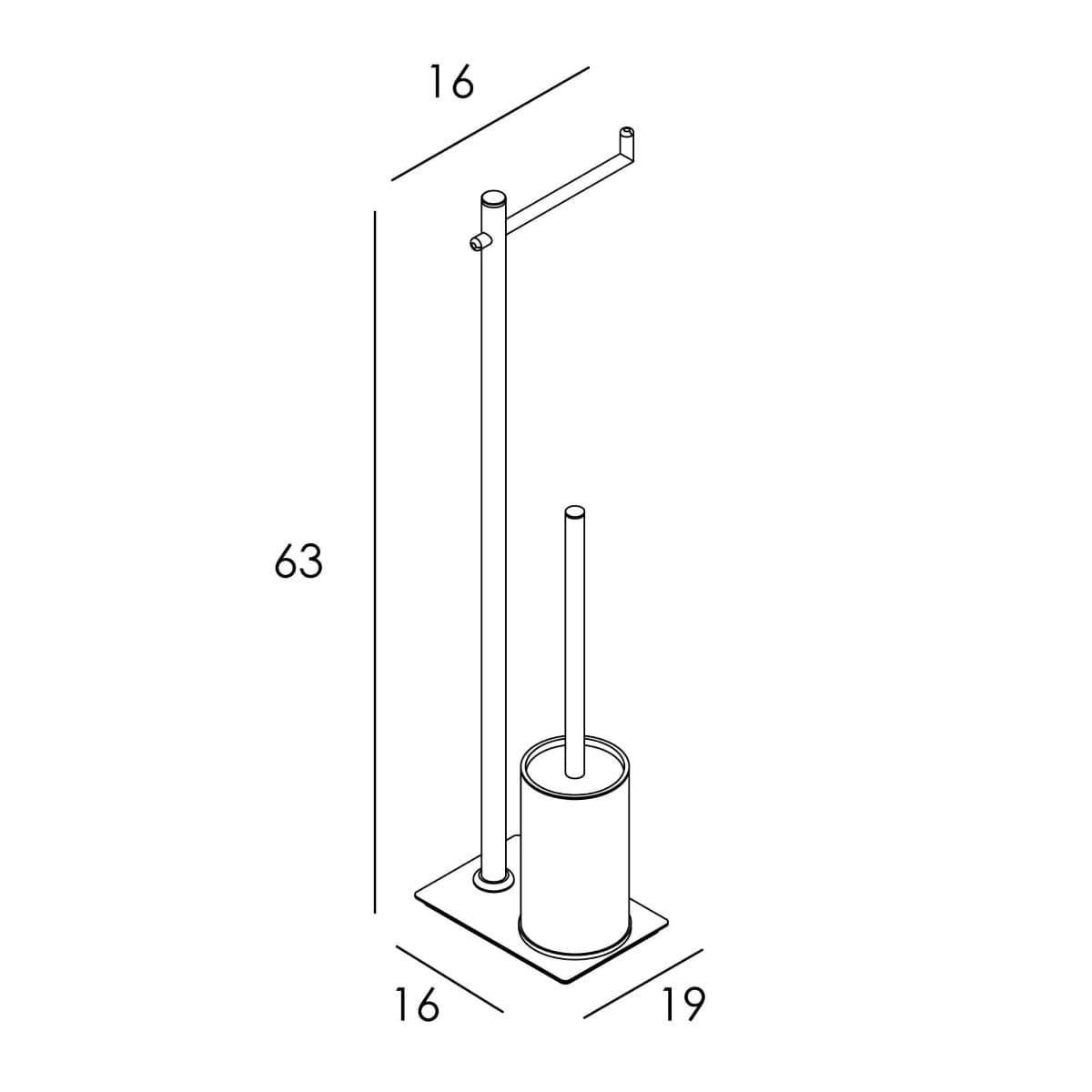 Portarrollos con escobillero acabado cromo - Imagen 2