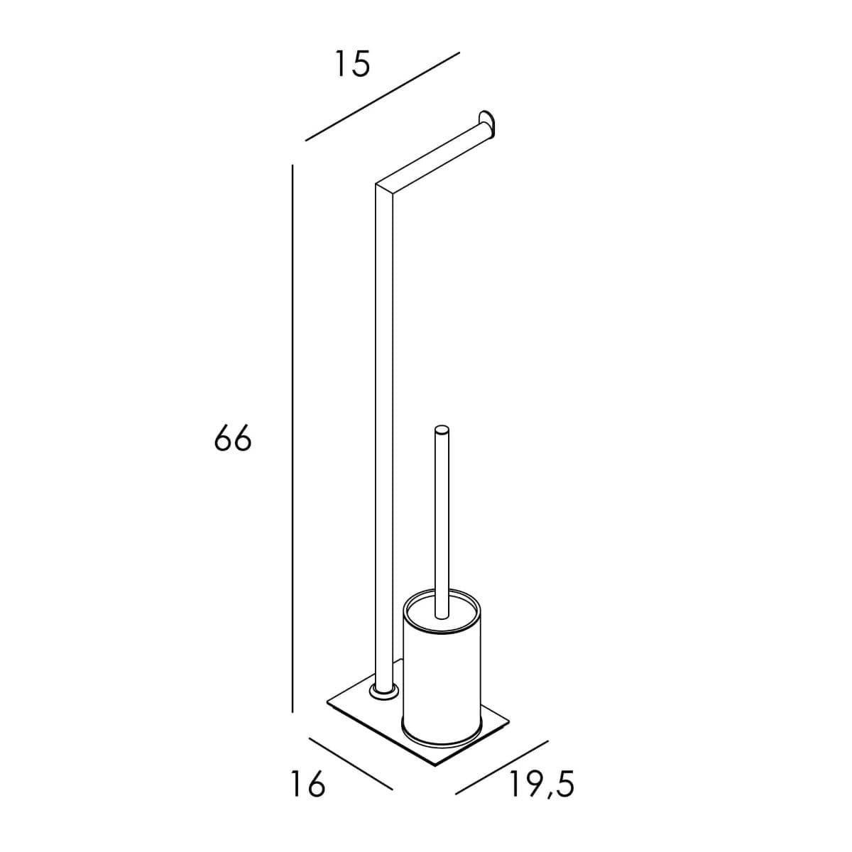 Portarrollos con escobillero acabado negro mate - Imagen 2