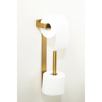 Portarrollos con reserva serie YASS oro cepillado - Imagen 1