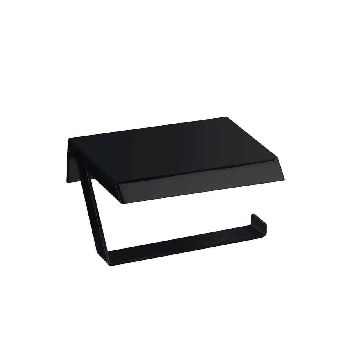 Portarrollos con tapa serie MARINA acabado negro mate - Imagen 1