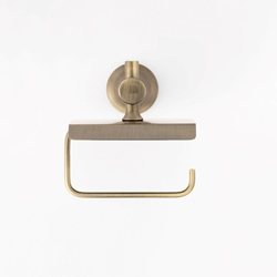 Portarrollos con tapa serie NOA acabado latón envejecido - Imagen 1