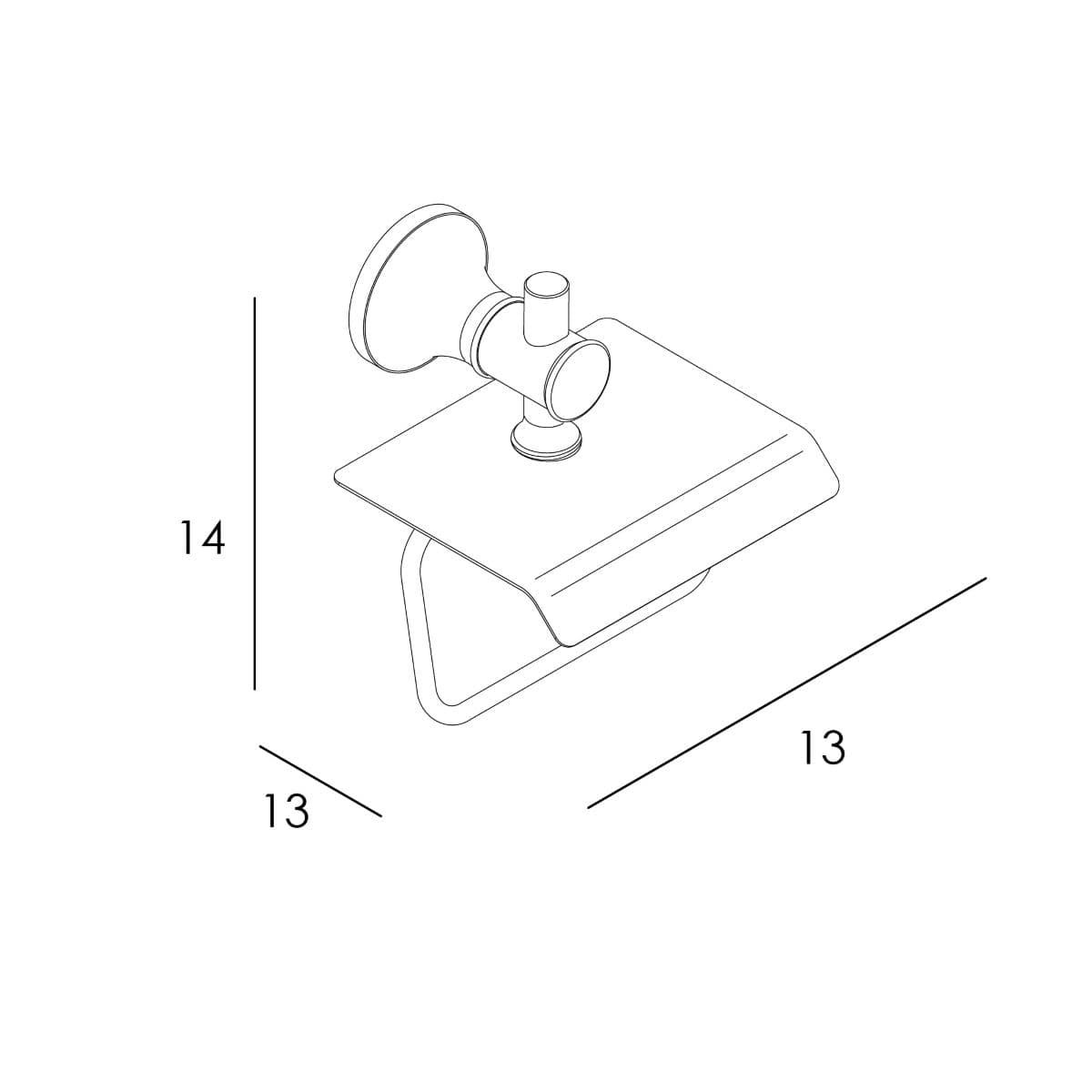 Portarrollos con tapa serie NOA acabado latón envejecido - Imagen 2