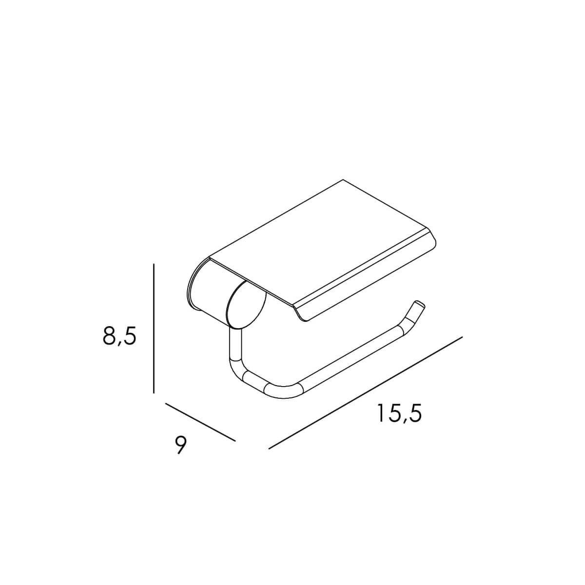 Portarrollos con tapa serie PUNT acabado cromo - Imagen 2