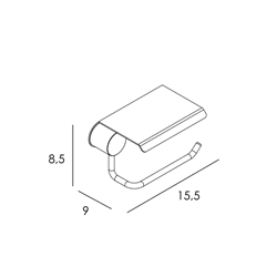 Portarrollos con tapa serie PUNT acabado cromo - Imagen 2
