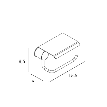 Portarrollos con tapa serie PUNT acabado cromo - Imagen 2