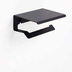 Portarrollos con tapa serie YASS acabado negro mate - Imagen 1