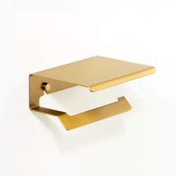 Portarrollos con tapa serie YASS acabado oro cepillado - Imagen 1