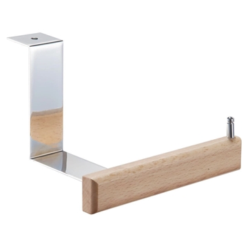 Portarrollos lateral a mueble serie NATURA acabado madera y cromo - Imagen 1