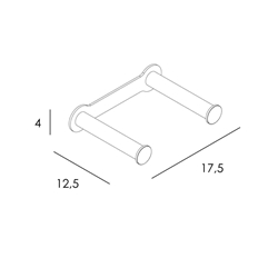 Portarrollos sin tapa doble serie NEO acabado negro mate - Imagen 2