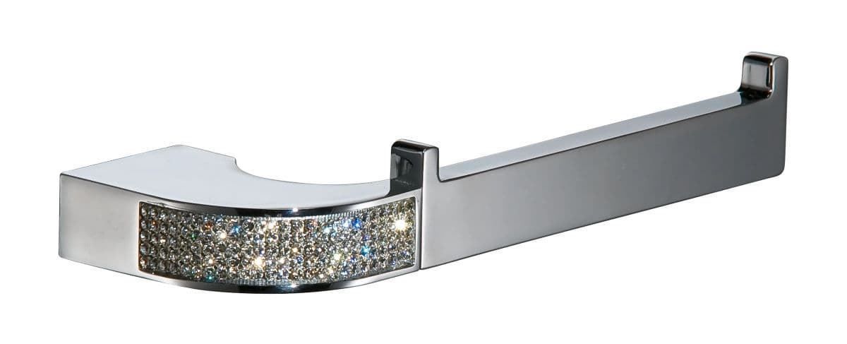 Portarrollos sin tapa serie CARMEN acabado cromo + Swarovski blanco - Imagen 1