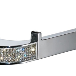 Portarrollos sin tapa serie CARMEN acabado cromo + Swarovski blanco - Imagen 1