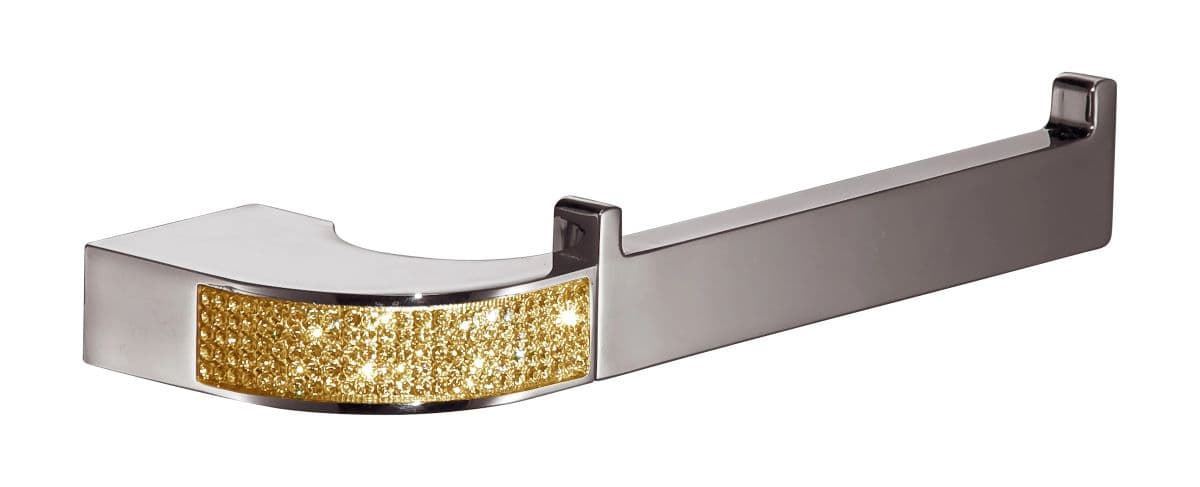 Portarrollos sin tapa serie CARMEN acabado cromo + Swarovski oro - Imagen 1