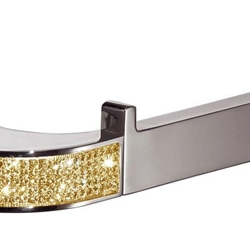 Portarrollos sin tapa serie CARMEN acabado cromo + Swarovski oro - Imagen 1