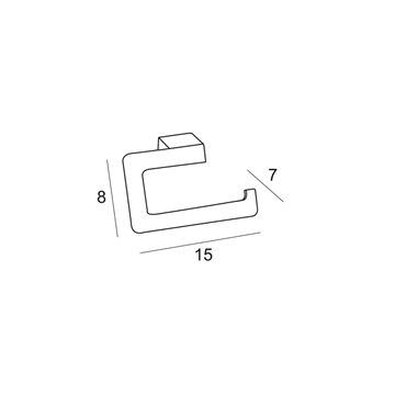 Portarrollos sin tapa serie MARINA acabado negro mate - Imagen 2
