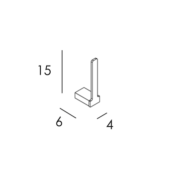 Portarrollos vertical serie YASS acabado negro mate - Imagen 2