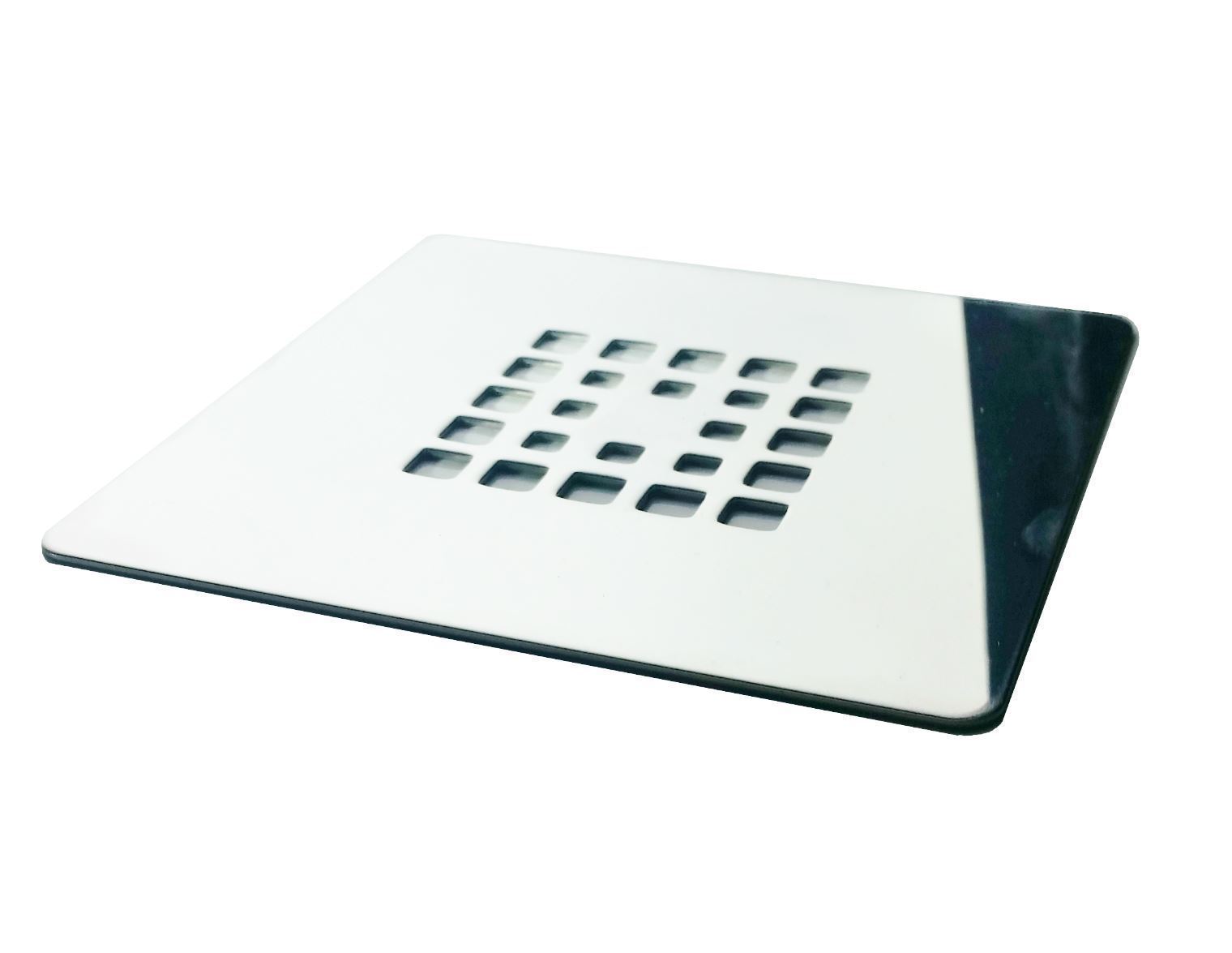 Rejilla cuadrada de 12,5 X 12,5 cm en acero inoxidable para platos de ducha de resina - Imagen 3