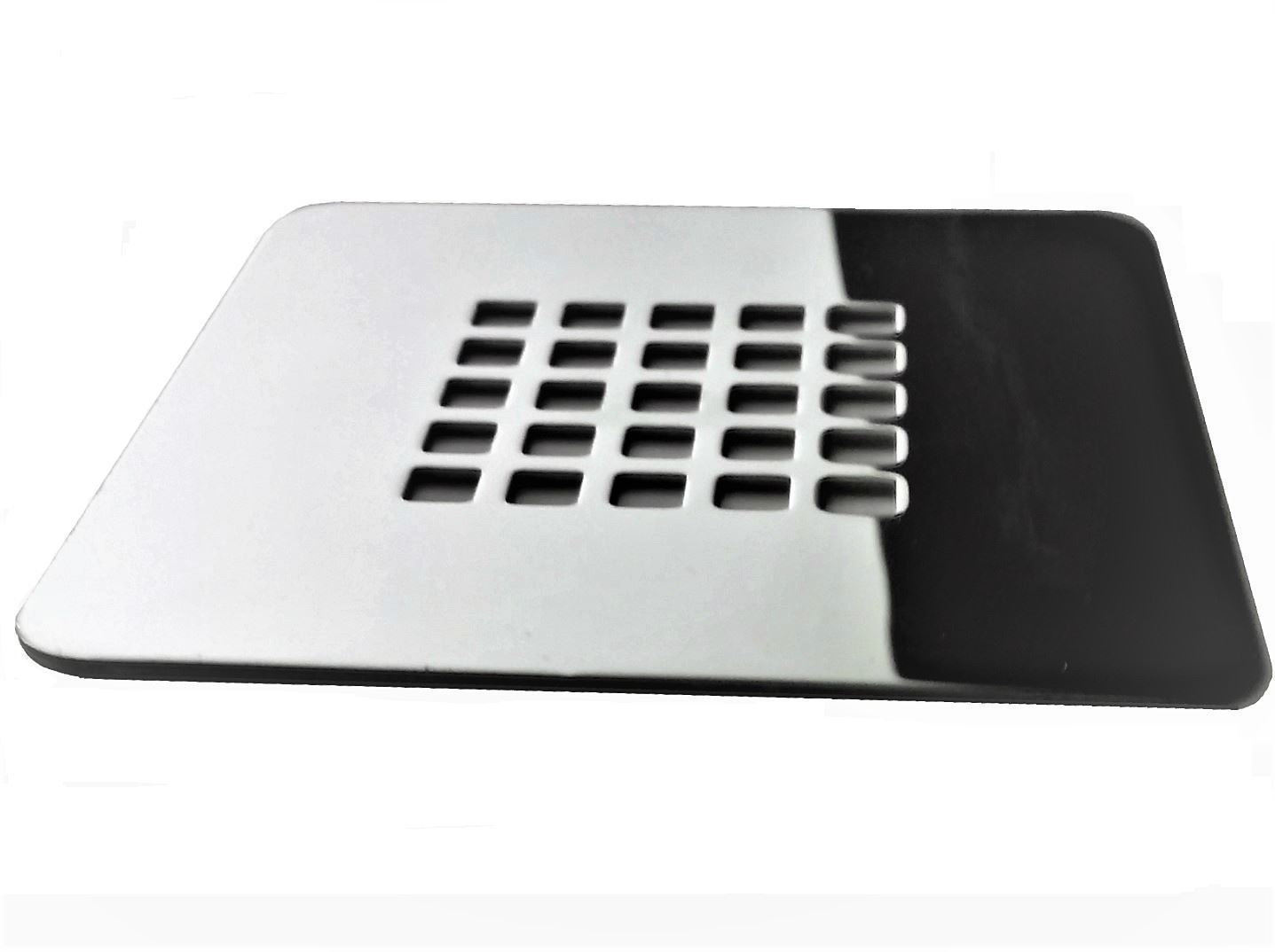 Rejilla cuadrada de 12,7 X 12,7 cm en acero inoxidable para platos de ducha de resina - Imagen 1
