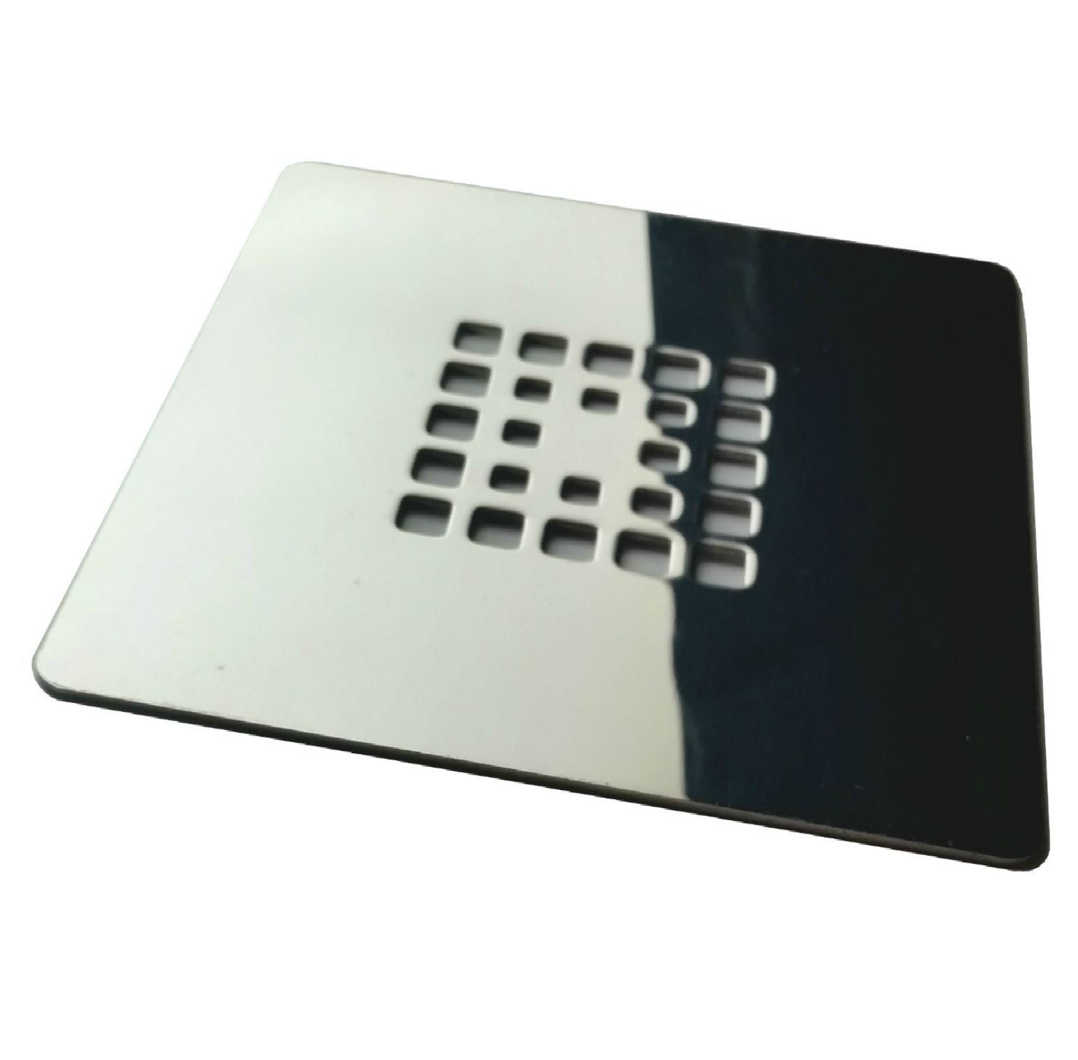 Rejilla cuadrada de 14,5 X 14,5 cm en acero inoxidable para platos de ducha de resina - Imagen 1