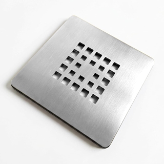 Rejilla cuadrada de 14 X 14 cm en negro mate para platos de ducha de resina - Imagen 2