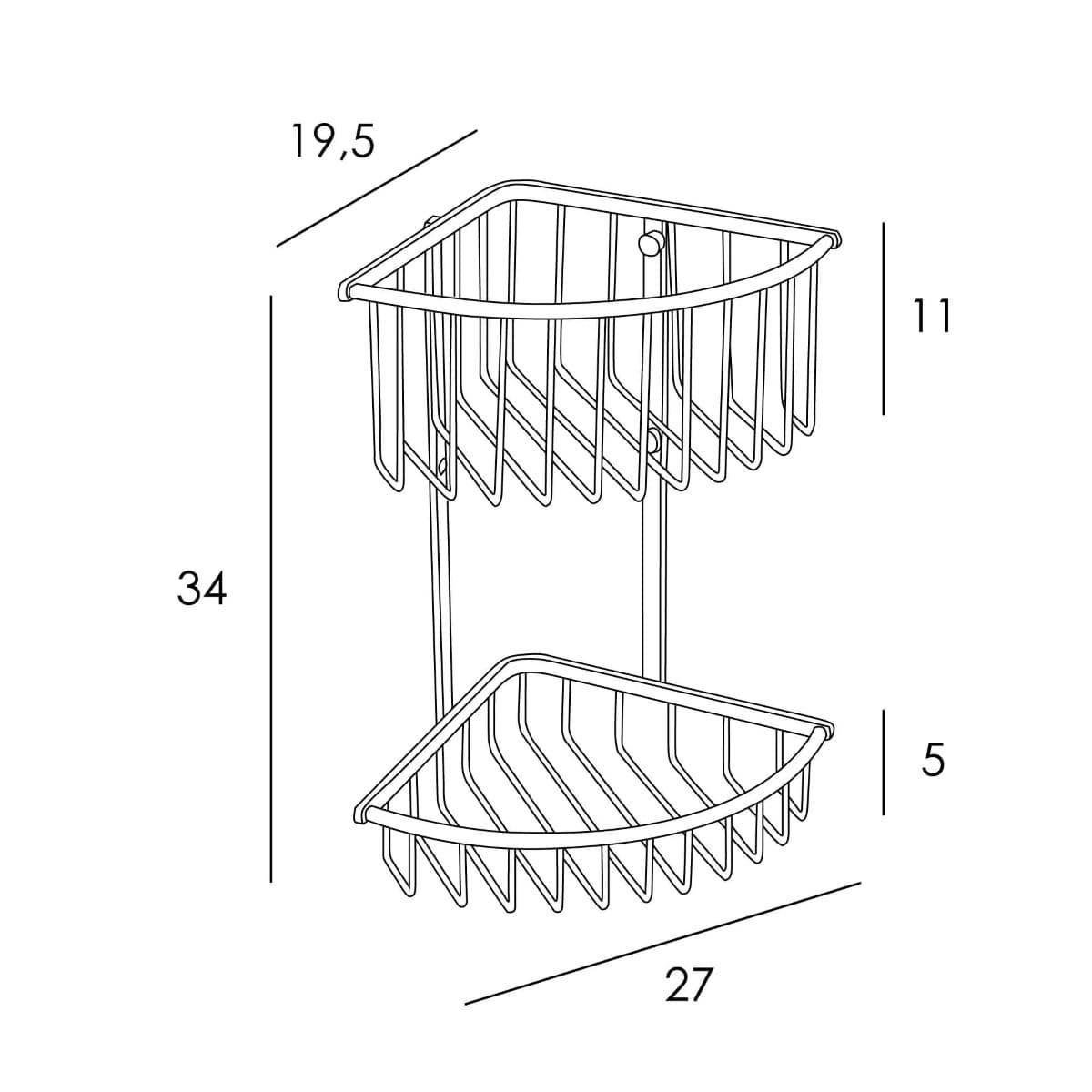 Rejilla jabonera doble acabado cromo - Imagen 2