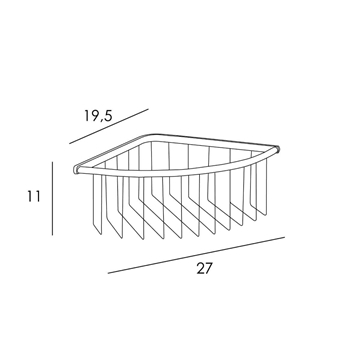 Rejilla jabonera esquinera acabado cromo - Imagen 2