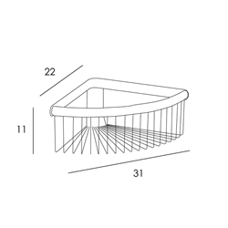 Rejilla jabonera esquinera acabado cromo - Imagen 2
