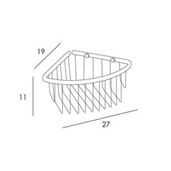 Rejilla jabonera esquinera acabado inox cepillado - Imagen 2
