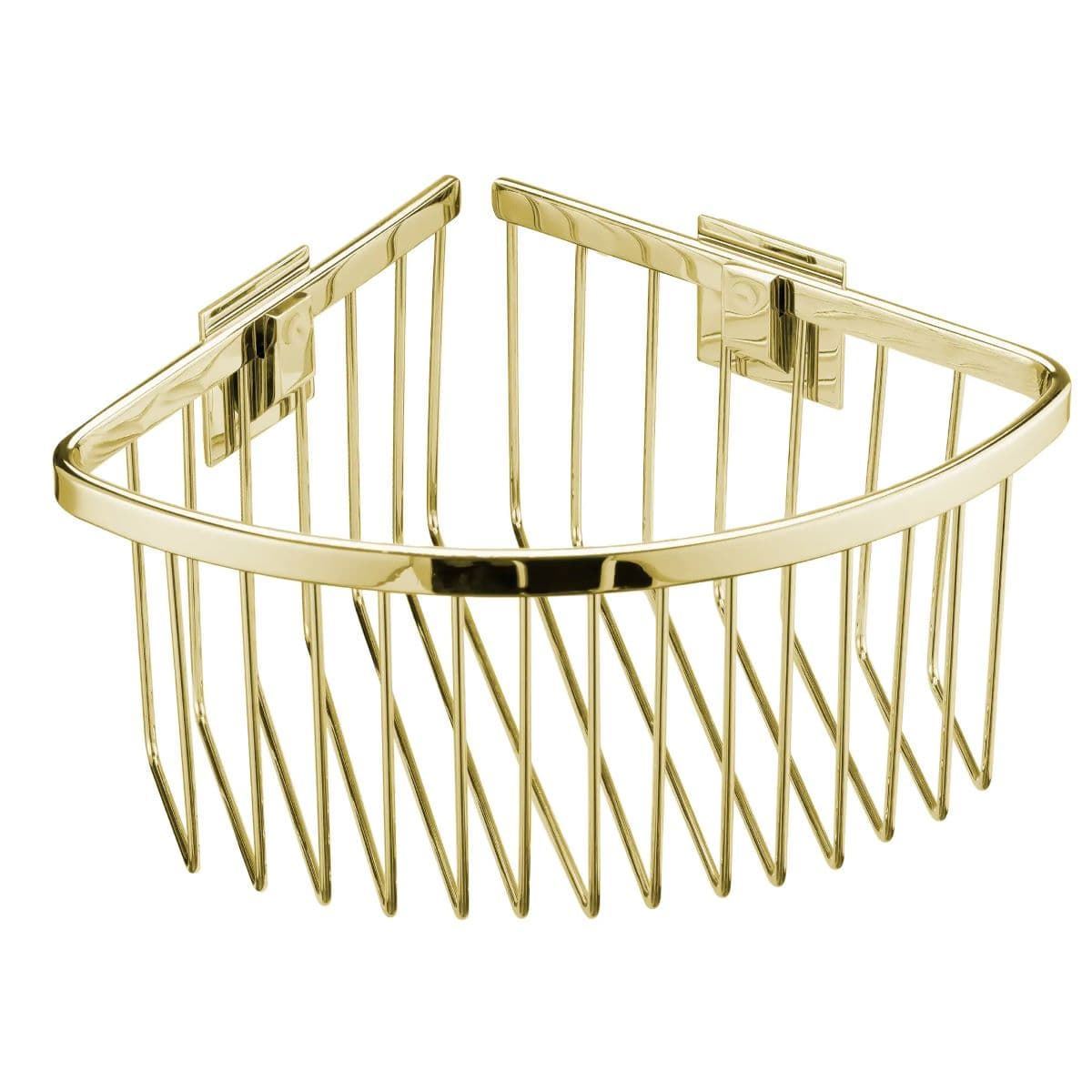 Rejilla jabonera esquinera acabado oro - Imagen 1