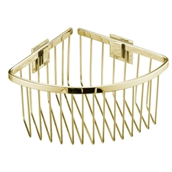 Rejilla jabonera esquinera acabado oro - Imagen 1