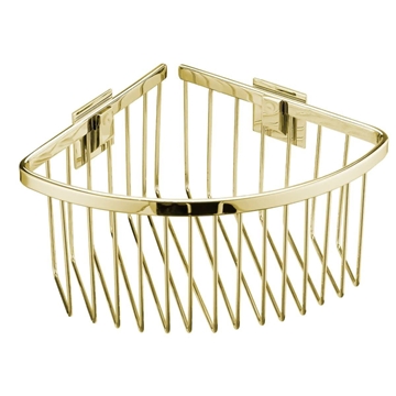 Rejilla jabonera esquinera acabado oro - Imagen 1