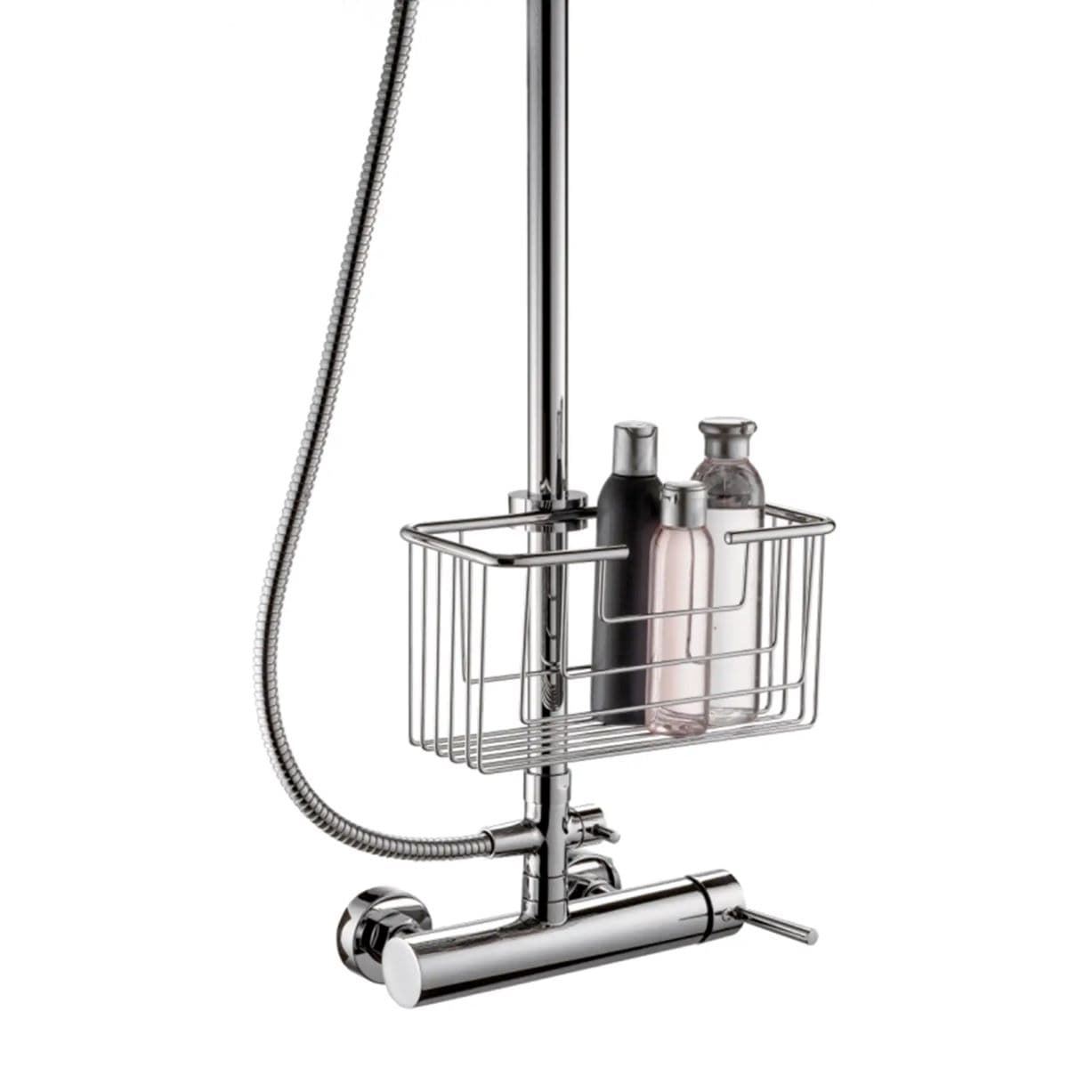 Rejilla jabonera para barra de ducha acabado cromo - Imagen 1
