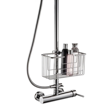 Rejilla jabonera para barra de ducha acabado cromo - Imagen 1