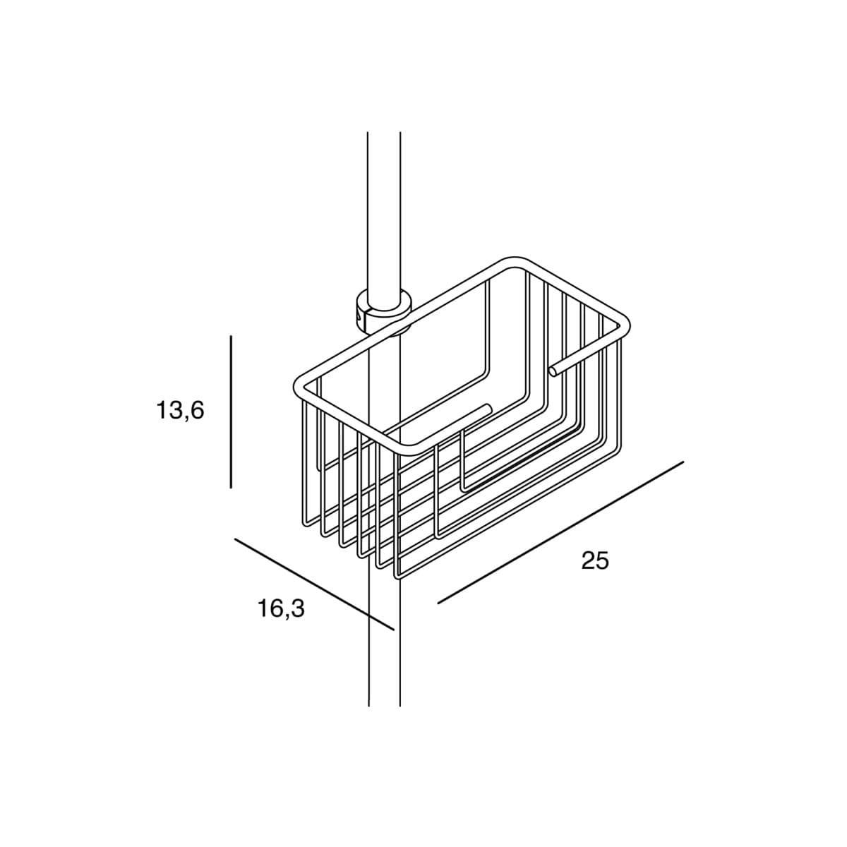 Rejilla jabonera para barra de ducha acabado cromo - Imagen 2