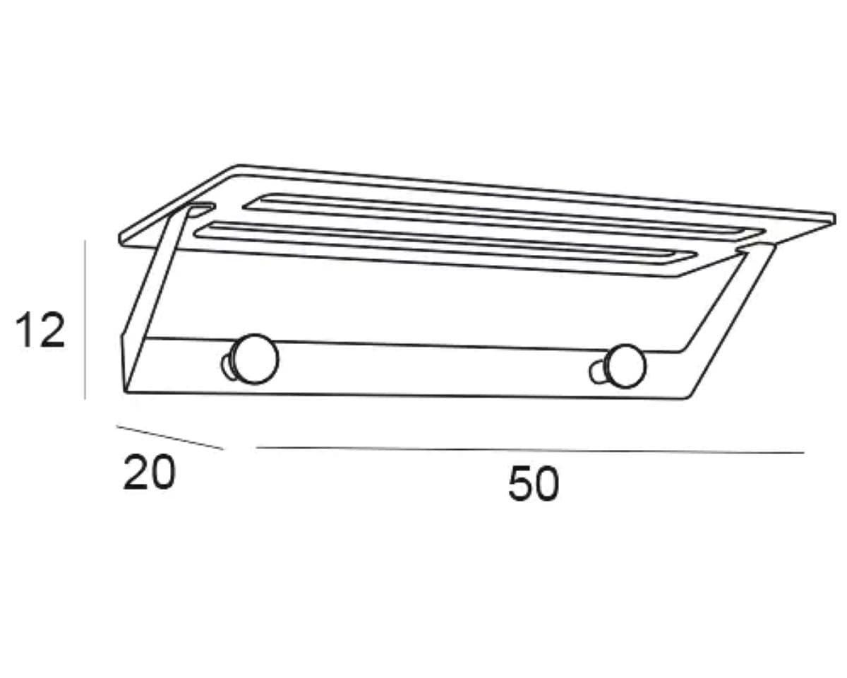 Repisa con perchas serie NATURA acabado madera y cromo - Imagen 2