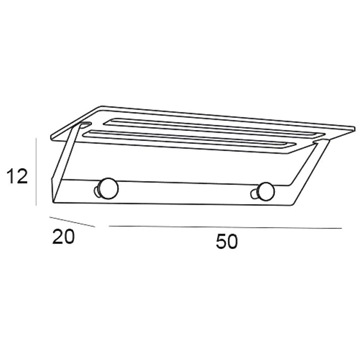 Repisa con perchas serie NATURA acabado madera y cromo - Imagen 2