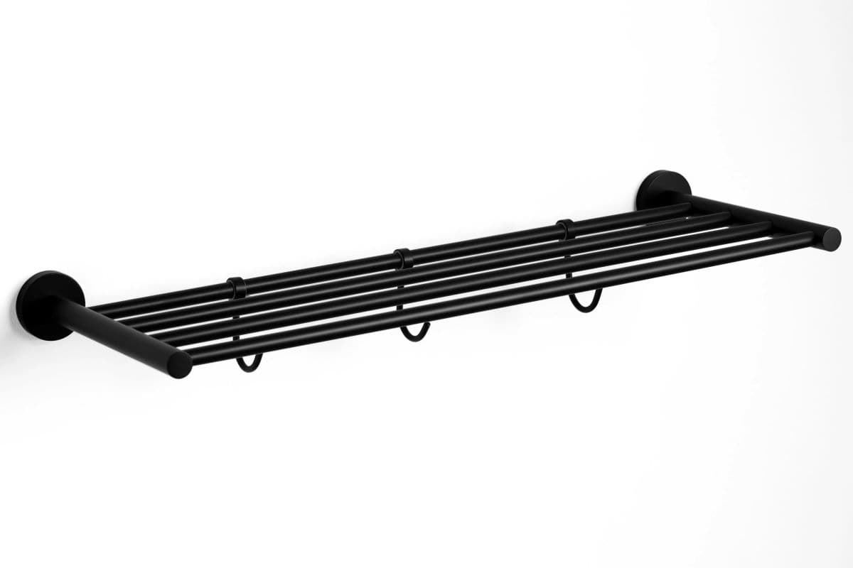 Repisa con perchas serie NEO acabado negro mate - Imagen 1