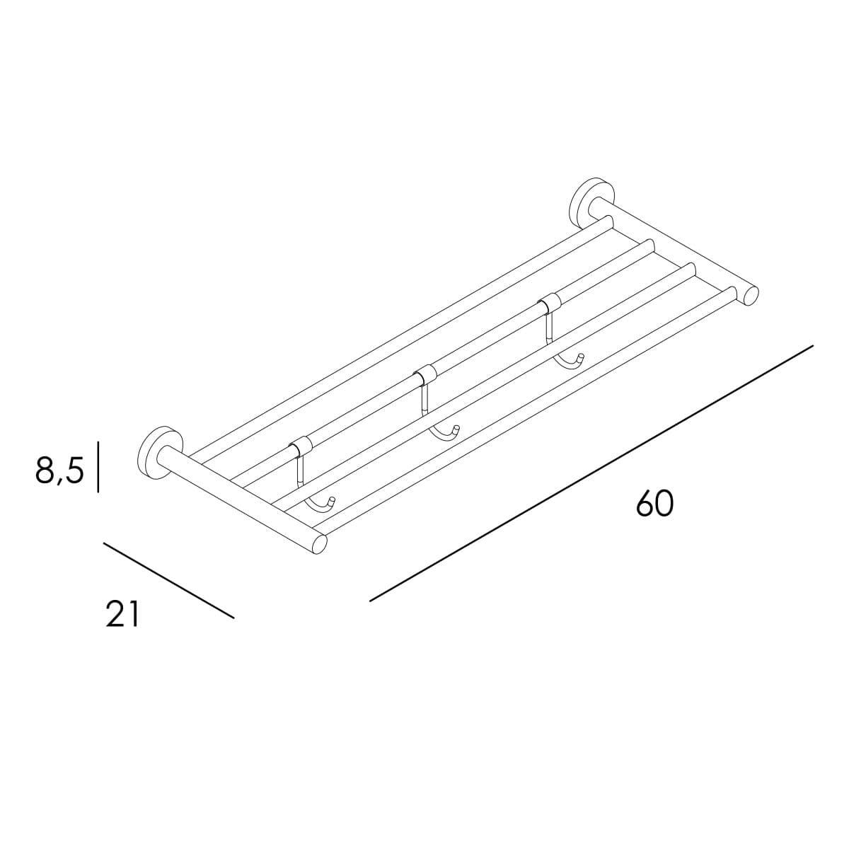 Repisa con perchas serie NEO acabado negro mate - Imagen 2