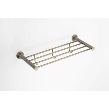 Repisa con perchas serie NOA acabado latón envejecido - Imagen 1