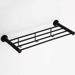 Repisa con perchas serie NOA acabado negro mate - Imagen 1