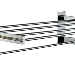 Repisa con toallero serie CARMEN acabado cromo + Swarovski blanco - Imagen 1