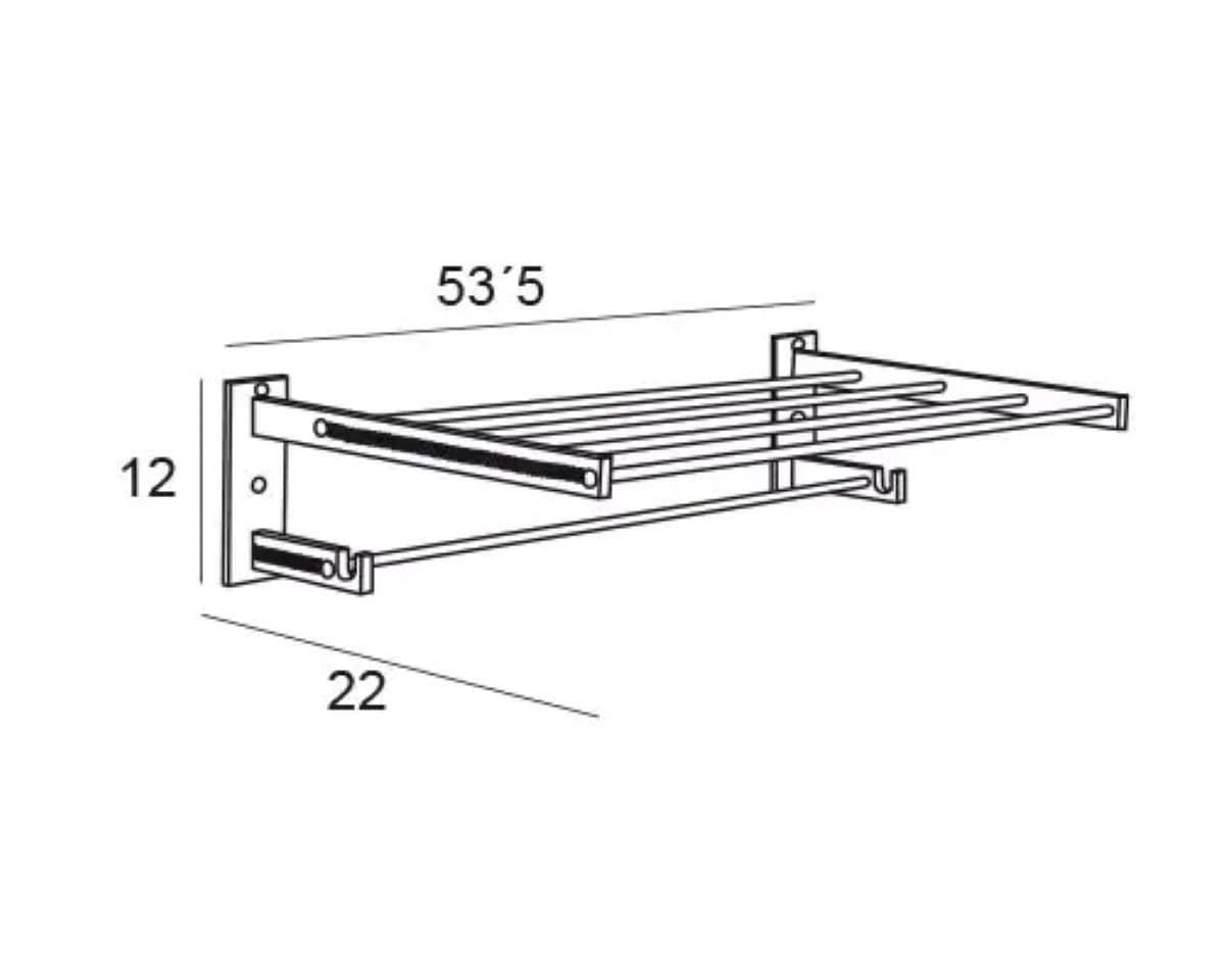 Repisa con toallero serie CARMEN acabado cromo + Swarovski oro - Imagen 2