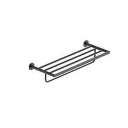 Repisa con toallero serie PRACTIC acabado negro mate - Imagen 1