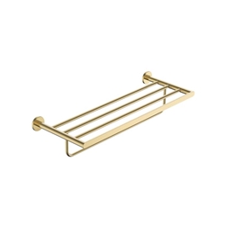 Repisa con toallero serie PRACTIC acabado oro cepillado - Imagen 1