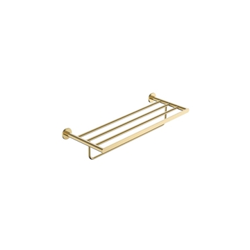 Repisa con toallero serie PRACTIC acabado oro cepillado - Imagen 1