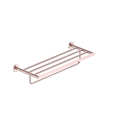 Repisa con toallero serie PRACTIC acabado oro rosa cepillado - Imagen 1