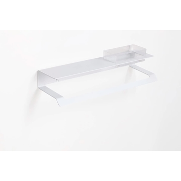 Repisa con toallero serie SLIM acabado blanco mate - Imagen 1