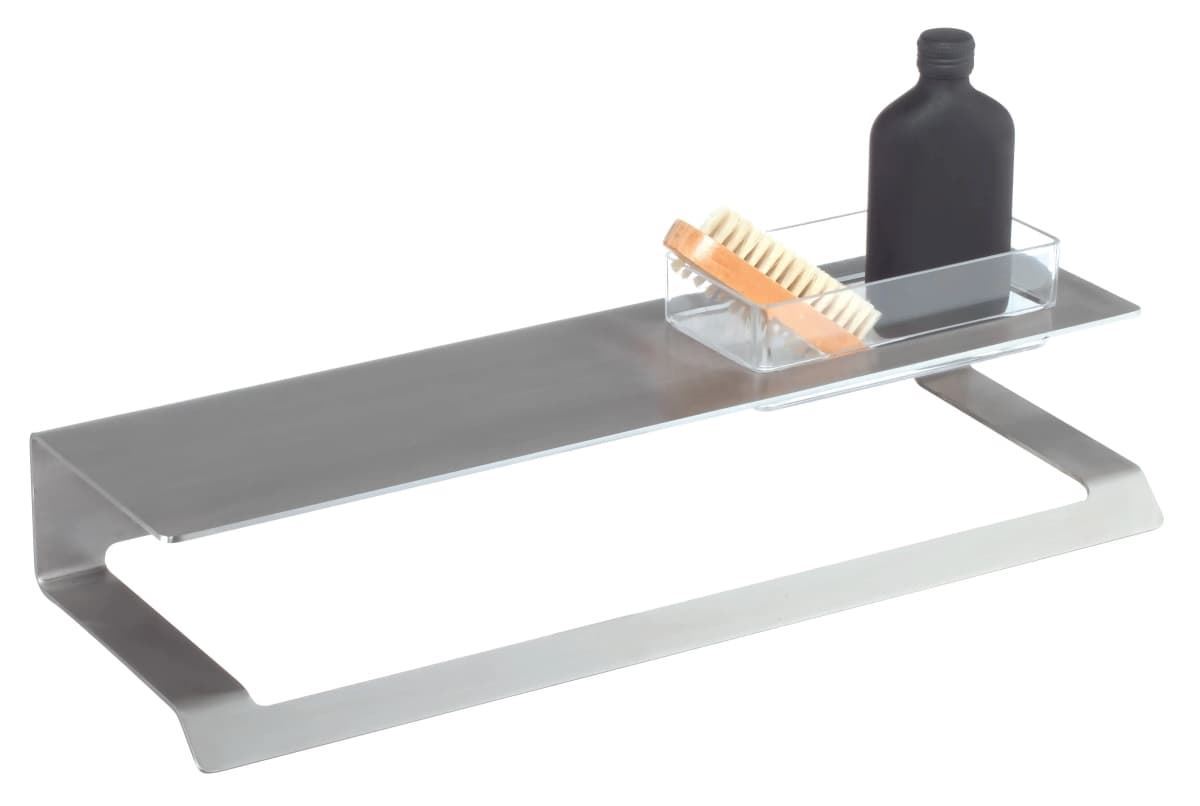 Repisa con toallero serie SLIM acabado inox cepillado - Imagen 1