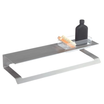 Repisa con toallero serie SLIM acabado inox cepillado - Imagen 1